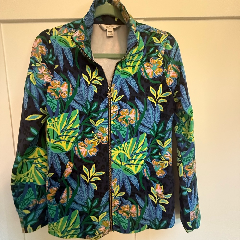 Lilly Pulitzer Blue and Green Floral Jacket